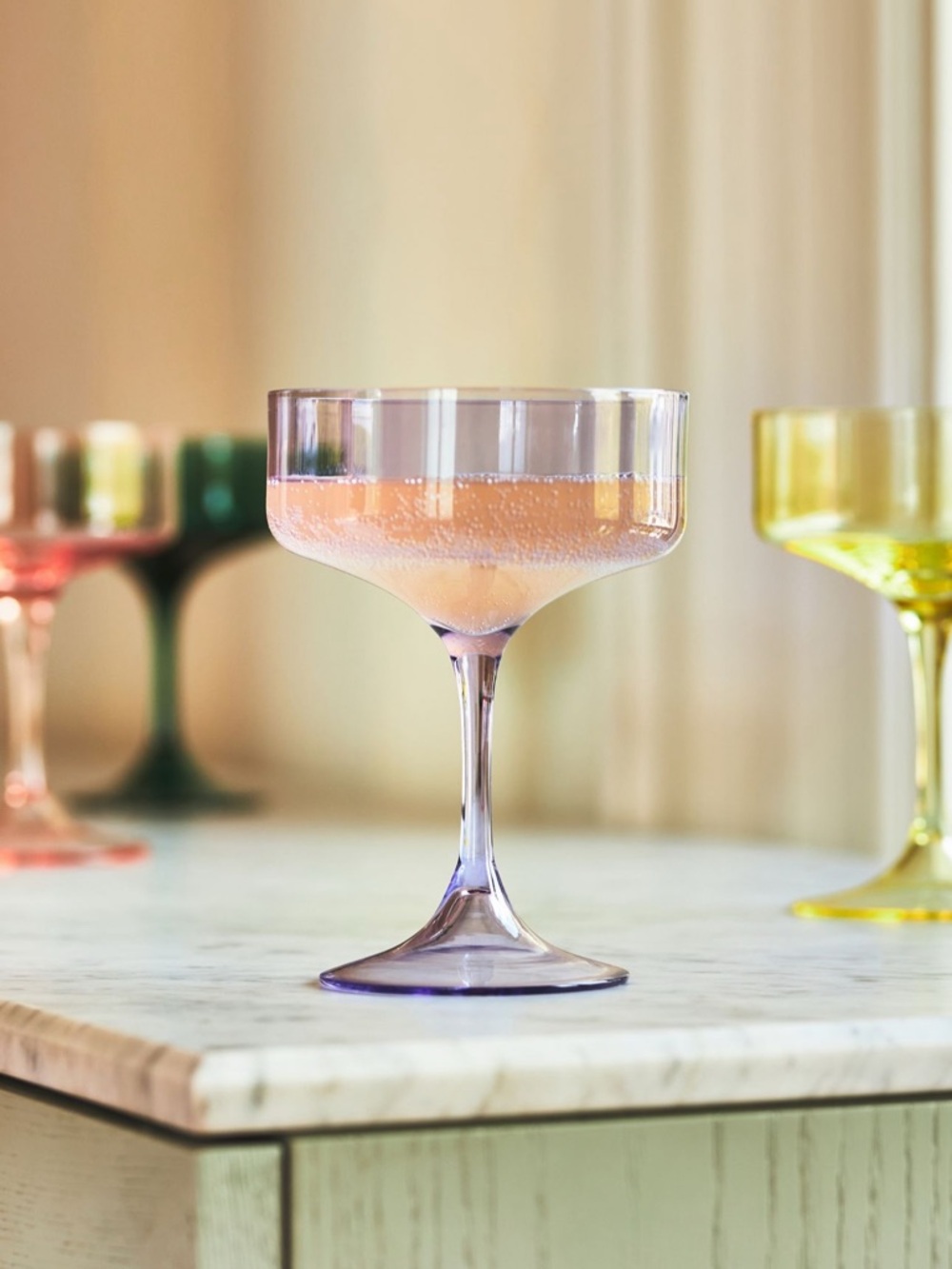 Anthropologie Quartz Tones Coupe Glasses